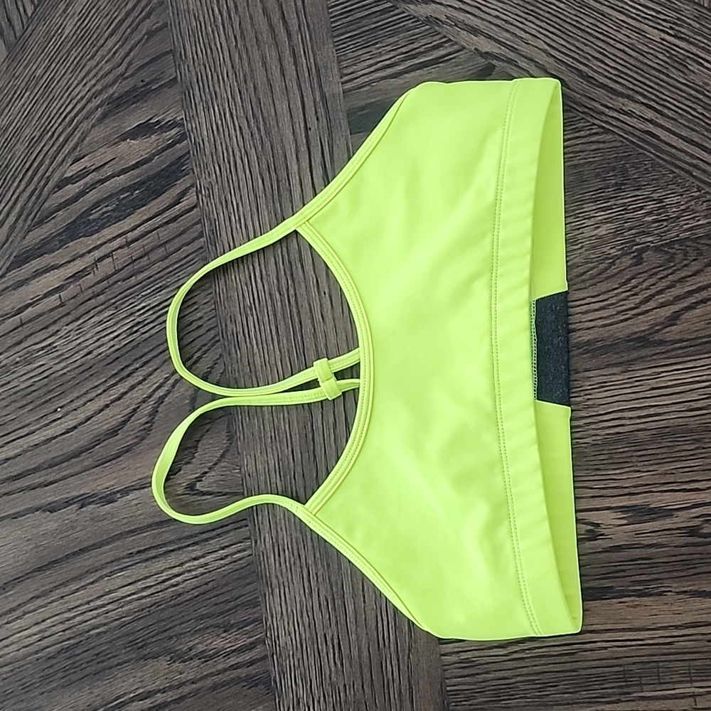 Body Language Sportswear Neon Yellow Sports Bra Size L